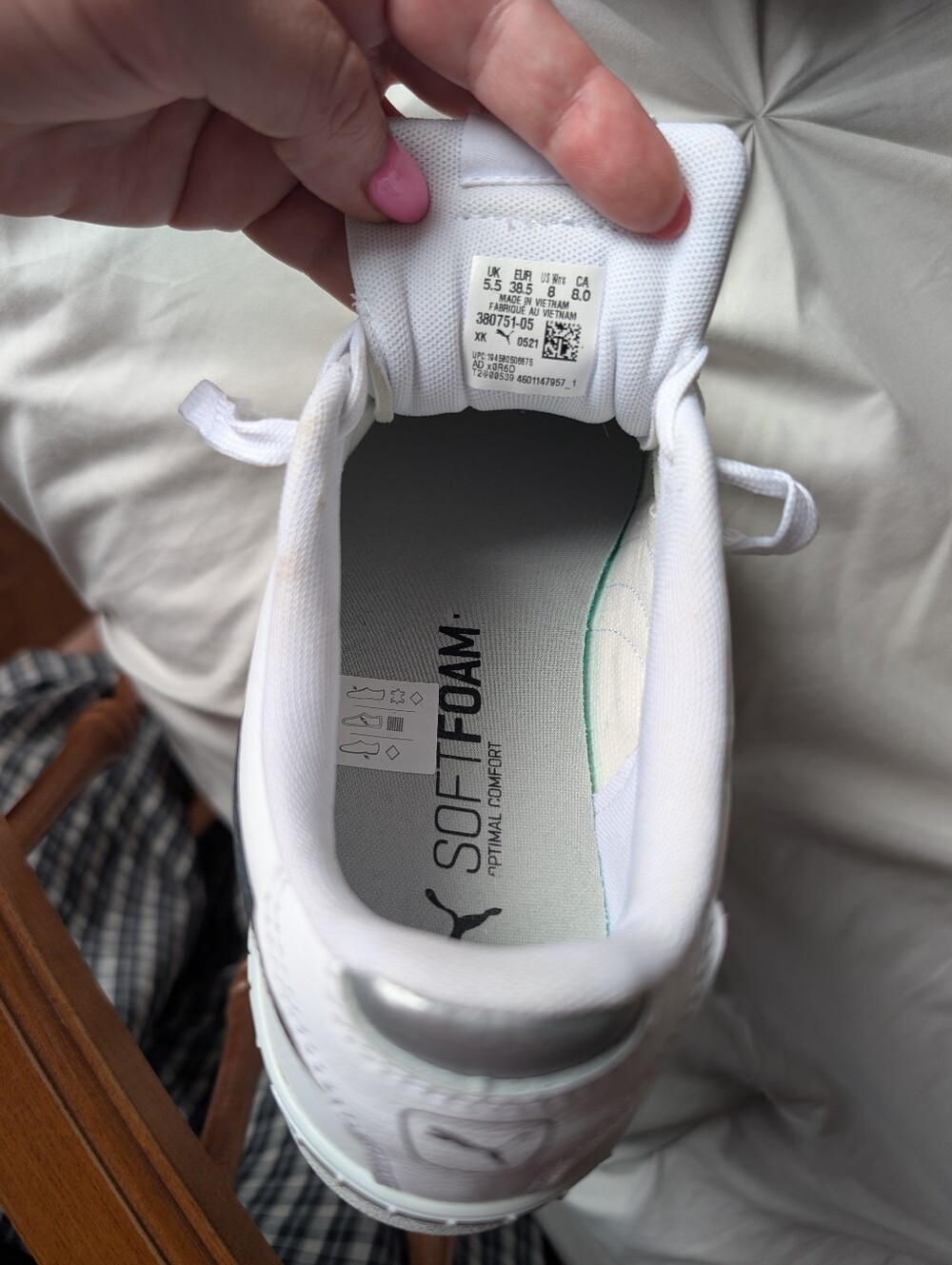 Women's Puma White SoftFoam Low-Top Sneaker - Picture 5 of 5